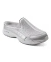 Easy Spirit Travelstones Womens Suede Embellished Slip-on Sneakers In Silver