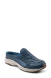 Easy Spirit Travel Time 730 Womens Animal Print Leather Slip-on Sneakers In Dark Blue