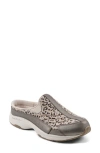 Easy Spirit Travel Time 730 Womens Animal Print Leather Slip-on Sneakers In Pewter