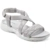 Easy Spirit Treasur 2 Womens Ankle Strap Heeled Wedge Sandals In Gray