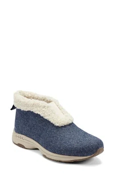 Easy Spirit Trepose Faux Shearling Lined Slipper In Blue