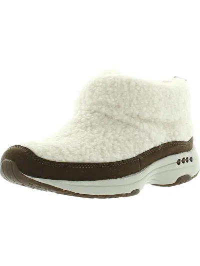Easy Spirit Trippin Womens Faux Fur Cozy Ankle Boots In Brown