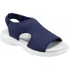 Easy Spirit Truth 2 Womens Knit Slingback Flat Sandals In Blue