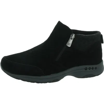 Easy Spirit Tshuffle Womens Suede Ankle Shooties In Black