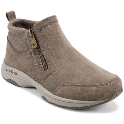 Easy Spirit Tshuffle Womens Suede Ankle Shooties In Brown