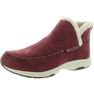 Easy Spirit Tuva 2 Womens Faux Fur Faux Suede Shearling Boots In Pink