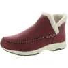 Easy Spirit Tuva 2 Womens Faux Fur Faux Suede Shearling Boots In Red