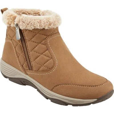 Easy Spirit Vance Water Repellent Faux Fur Trimmed Boot In Brown