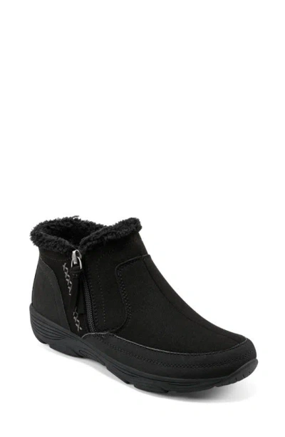 Easy Spirit Verry Faux Shearling Zip Bootie In Black