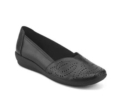 Easy Spirit Wide Width Anika Wedge Slipon In Black