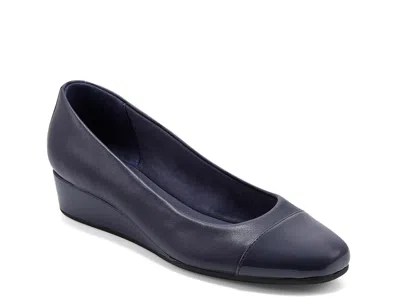 Easy Spirit Wide Width Gracey Wedge Pump In Blue