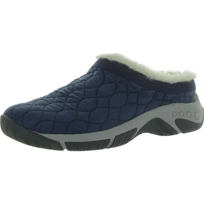 Easy Spirit Wimmy 2 Womens Quilted Faux Fur Casual And Fashion Sneakers In Dark Blue
