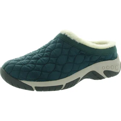 Easy Spirit Wimmy 2 Womens Quilted Faux Fur Casual And Fashion Sneakers In Pine Green