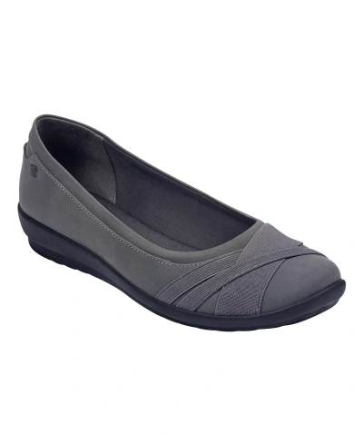 Easy Spirit Women's Acasia Round Toe Slip-on Casual Flats In Pewter