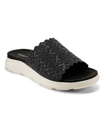 Easy Spirit Women's Alora Embellished Slide Sandals In Black
