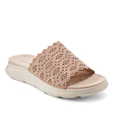 Easy Spirit Women's Alora Embellished Slide Sandals In Light Natural