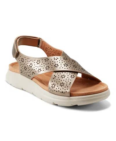 Easy Spirit Women's Amiya Crisscross Lightweight Flat Sandals In Brown