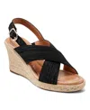 Easy Spirit Women's Ariane Espadrille Wedge Sandals In Black,silver