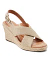 Easy Spirit Women's Ariane Espadrille Wedge Sandals In Natural,gold