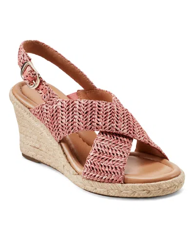 Easy Spirit Women's Ariane Espadrille Wedge Sandals In Pomegranate