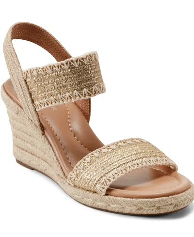 Easy Spirit Women's Ariella Espadrille Wedge Sandals In Gold,natural