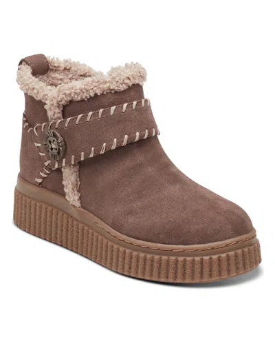 Easy Spirit Women's Brendan Cozy Waterproof Side Zip Booties In Brown