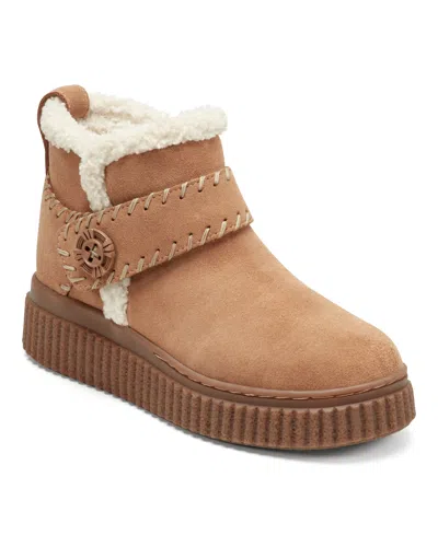 Easy Spirit Women's Brendan Cozy Waterproof Side Zip Booties In Brown