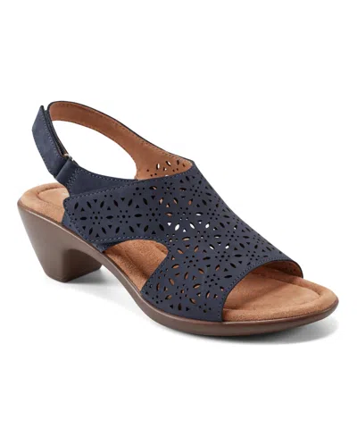 Easy Spirit Women's Calix Slingback Casual Sandals In Navy Nubuck