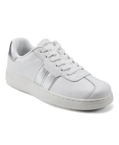 Easy Spirit Women's Caren Round Toe Casual Lace-up Sneakers In White