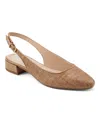 Easy Spirit Women's Cassius Eflex Low Block Heel Slingback Pumps In Caramel Woven
