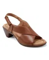 Easy Spirit Chantal Womens Comfort Insole Faux Leather Heels In Brown