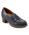 Easy Spirit Jett Fringe Penny Loafer In Navy Leather