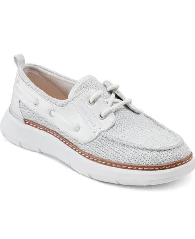 Easy Spirit Women's Charter Eflex Casual Round Toe Loafers In White,silver
