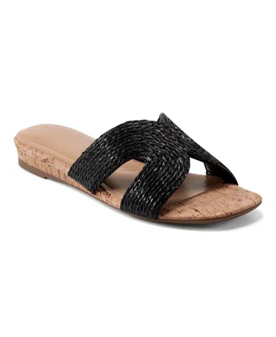 Easy Spirit Women's Christy Slip On Casual Flat Sandals In Black