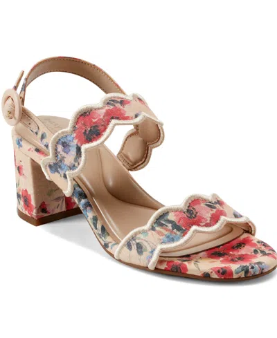 Easy Spirit Women's Daana Block Heel Slingback Sandals In Soft Pink Floral