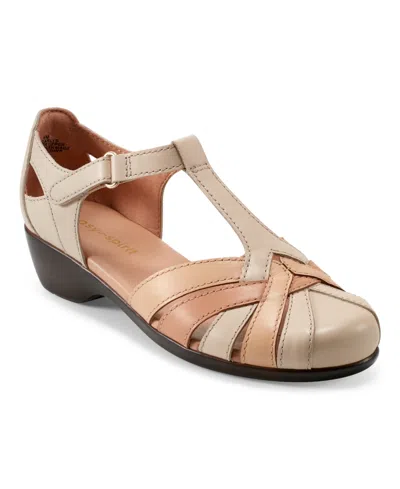 EASY SPIRIT WOMEN'S DARLYN T-STRAP WOVEN FLATS