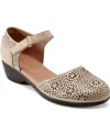 Easy Spirit Cindie Womens Leather Ankle Strap Mary Jane Heels In Cream Leather