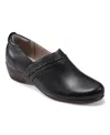 Easy Spirit Dolores Womens Leather Laceless Loafers In Black Leather