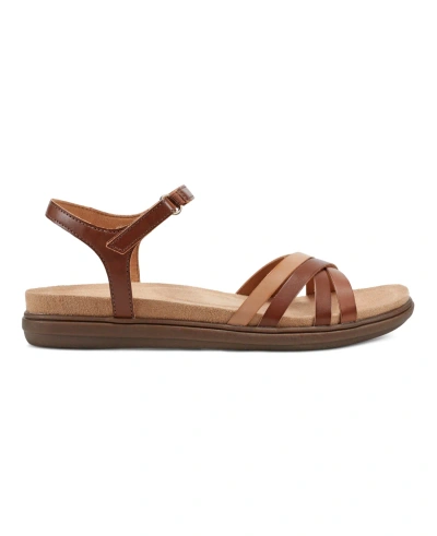 Easy Spirit Women's Dottle Ankle-strap Comfort Sandals In Medium Brown