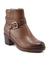 Easy Spirit Cantrell Womens Block Heel Round Toe Ankle Boots In Taupe Leather