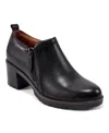 Easy Spirit Cosa Womens Zipper Leather Ankle Boots In Black Leather