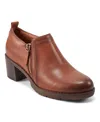 Easy Spirit Cosa Womens Zipper Leather Shooties In Medium Brown Leather