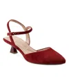 Easy Spirit Halyn Ankle Strap Kitten Heel Pump In Red Suede