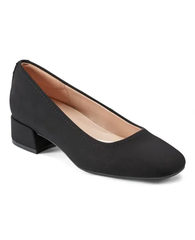 Easy Spirit Jain Womens Solid Textured Block Heels In Black