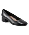 Easy Spirit Women's Eflex Jain Slip-on Square Toe Dress Pumps In Black Leather