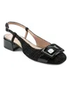 Easy Spirit Jola 2 Womens Toe Cap Textured Slingback Heels In Black Tweed Multi