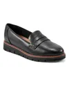 Easy Spirit Women's Eflex Velia Casual Slip-on Loafers In Black Leather
