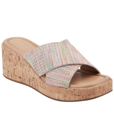 Easy Spirit Women's Fawn Slip-on Platform Sandals In Pink Multi