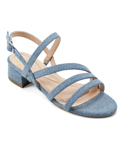 Easy Spirit Women's Gretel Open Toe Strappy Dress Sandals In Blue Denim - Textile