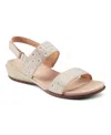 Easy Spirit Women's Haisley Embellished Slingback Sandals In Taupe Shimmer